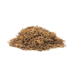 Pile of dried smoking tobacco isolated on a white background.copy space for text.no world tobacco...