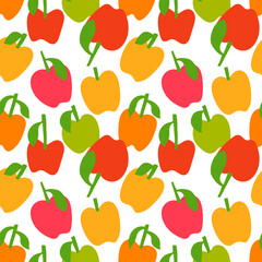 Apple abstract seamless pattern. Vector illustration. Simple background