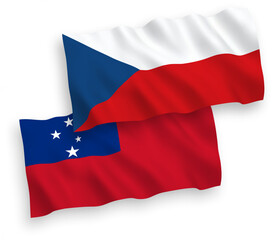 Flags of Czech Republic and Independent State of Samoa on a white background