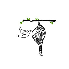 weaver bird nest vector for logo