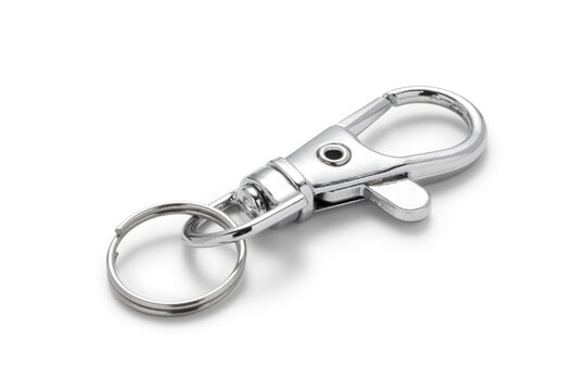 Metal key ring clip isolated on white background