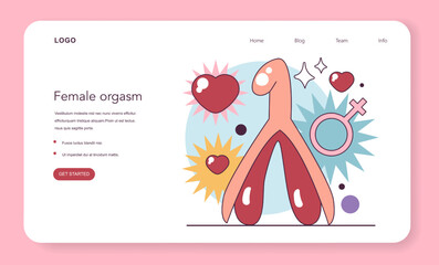 Female clitoris. Woman genital organ. Woman's intimate health