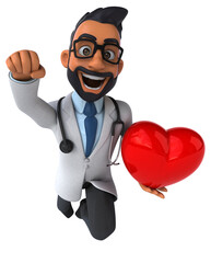 Fun 3D cartoon indian doctor