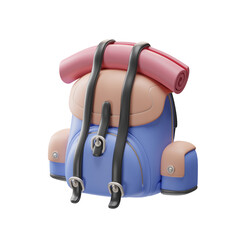 Travel set, backpack, 3d Illustration