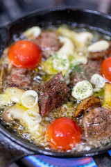 牛肉のアヒージョ