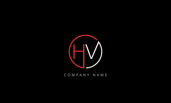 HV, VH Abstract Letters Logo Monogram