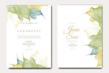 Hand Painted Watercolor Wedding Invitation card 