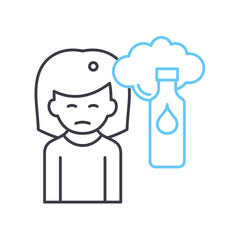 addiction line icon, outline symbol, vector illustration, concept sign