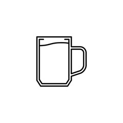 glass mug icon. full filled with water. simple, line, silhouette and clean style. black and white. suitable for symbol, sign, icon or logo