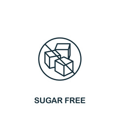 Sugar Free icon. Line simple icon for templates, web design and infographics