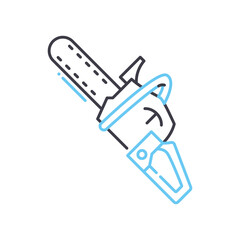 chainsaw line icon, outline symbol, vector illustration, concept sign