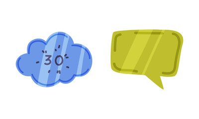 Bright speech bubbles set. Think and talk chat bubbles for message, greetings and dialog cartoon vector illustration