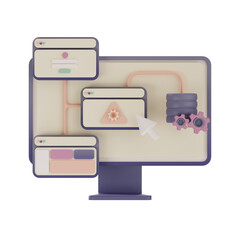 web design, adding a new feature system, 3d Illustration