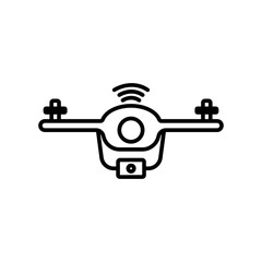 Drone icon. icon related to technology. smart device. drone with signal. line icon style. Simple design editable