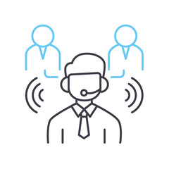 customer service line icon, outline symbol, vector illustration, concept sign