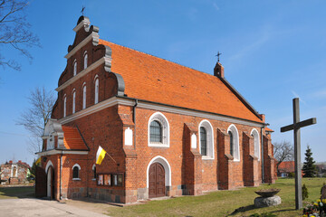 Fototapeta na wymiar Late Gothic church of St. Mary Magdalene. Kwieciszewo, Kuyavian-Pomeranian Voivodeship, Poland.