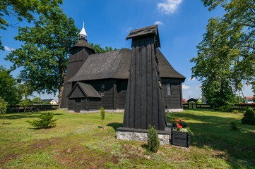 Wooden church of the Exaltation of the Holy Cross in Wierzbica Dolna, Opole Voivodeship, Poland