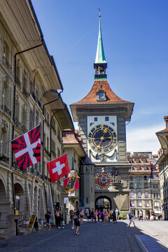 Medieval tower in Bern, Switzerland.