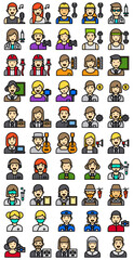 occupation icons set. job and employments concept. vector