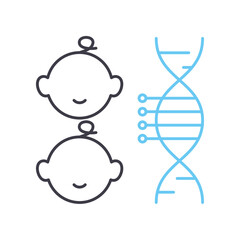 cloning and testing line icon, outline symbol, vector illustration, concept sign