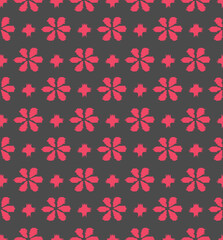 Japanese Embroidery Petal Flower Vector Seamless Pattern