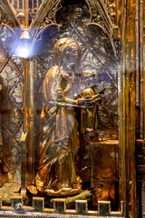 Guimaraes, Portugal. The Triptych of the Nativity, a portable altarpiece made with silver gilt wood...
