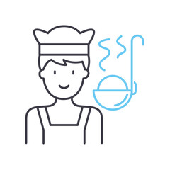 cook line icon, outline symbol, vector illustration, concept sign