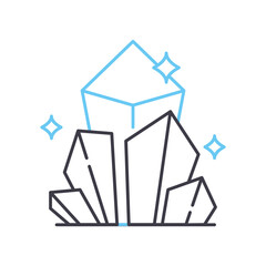 Obraz premium crystal line icon, outline symbol, vector illustration, concept sign