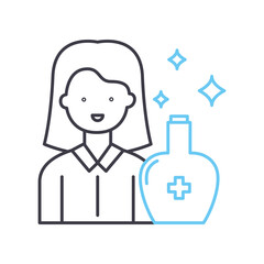 chemist line icon, outline symbol, vector illustration, concept sign