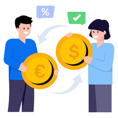 Download flat illustration of currency exchange 