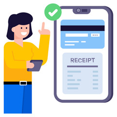 A flat modern illustration of mobile payment