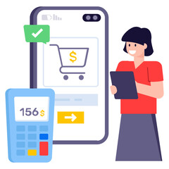 Modern flat illustration of ecommerce