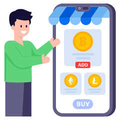 Modern flat illustration of ecommerce