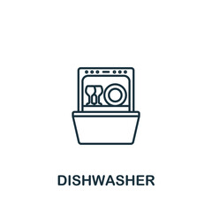 Dishwasher icon. Line simple line Housekeeping icon for templates, web design and infographics