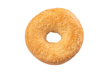 pain bagel en gros plan isolé sur un fond blanc