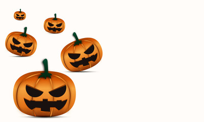 halloween  horror pumpkin on white background vector design 2022 for party invitation, greeting card, web, banner, poster