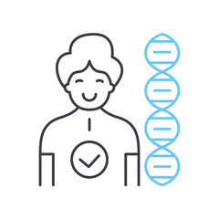 dna strand line icon, outline symbol, vector illustration, concept sign