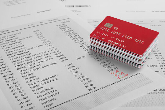 Bank Statement showing account in debt