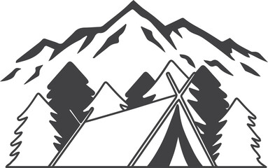 camping illustration isolated on transparent background