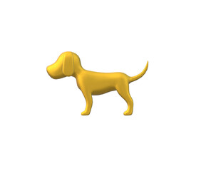 3D dog figure isolated on white background.