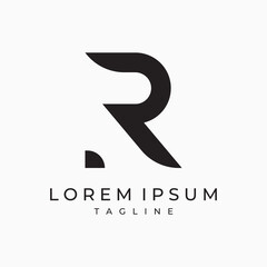 Logo design initial letter R template with geometry and monogram. Minimalist, modern and elegant logo. Background isolated.