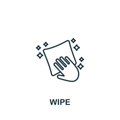 Wipe icon. Line simple line Housekeeping icon for templates, web design and infographics