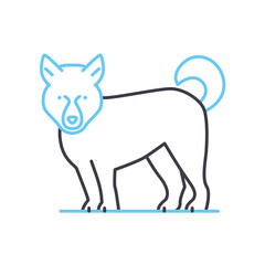 arctic dog line icon, outline symbol, vector illustration, concept sign
