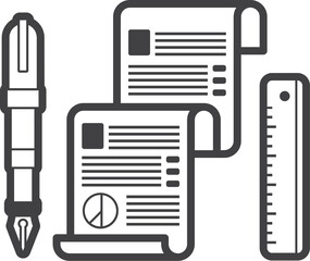 Business icon isolated on transparent background