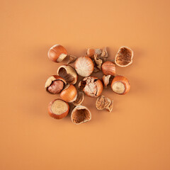 Close-up view of nuts concept arrangement

