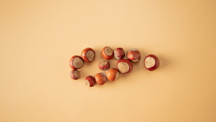 Close-up view of nuts concept arrangement
