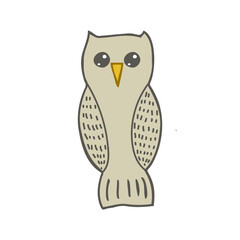 Halloween 2022 - October 31. A traditional holiday, the eve of All Saints Day, All Hallows Eve. Trick or treat. Vector illustration in hand-drawn doodle style. A sitting owl.