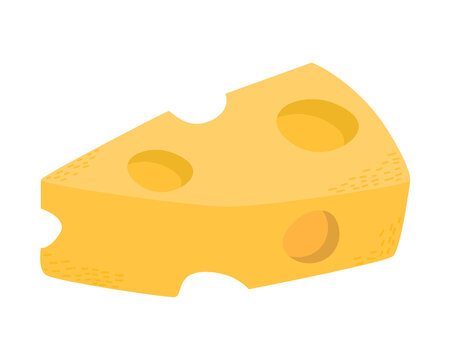 Cheese Wedge Icon Isolated Vector Illustration On White Background