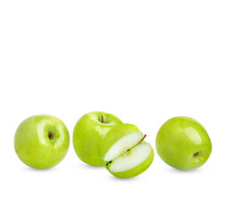 Fresh green apple isolated on transparent background