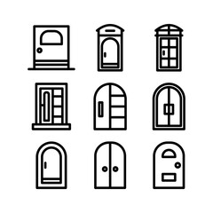 door icon or logo isolated sign symbol vector illustration - high quality black style vector icons
